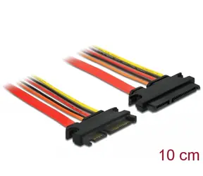 DeLock Verlängerungskabel SATA 22 Pin (M) - SATA 22 Pin (F) 10cm rot