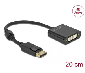 DeLock Adapter DisplayPort 1.2 (M) - DVI (F) 0,2m schwarz