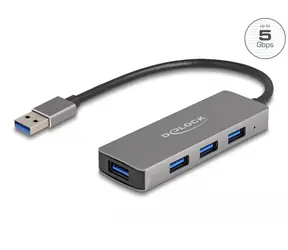 DeLock USB Hub 5 Gbit/s USB-A - 4X USB-A grau