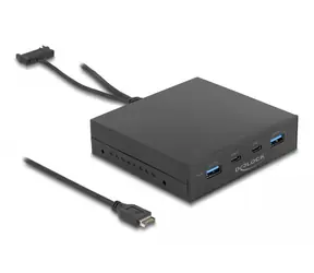 DeLock Frontpanel 3,5" 2x USB 3.2 Gen 2 A & 2x USB 3.2 Gen 2 C schwarz