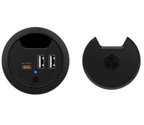 Icy Box IB-HUB1407 schwarz / Ladegerät / 30W / 2x USB-A / 1x USB-C 