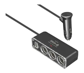 YENKEE YAC 440 schwarz / Autoladegerät schwarz / 3x 12V / 1x USB-A