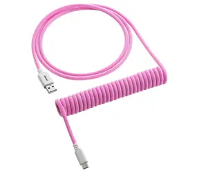 CableMod Classic Spiral- Cable USB-C - USB-A 1,5 m Erdbeercreme/Tastaturkabel