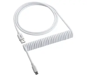 CableMod Classic Spiral- Cable USB-C - USB-A 1,5 m Gletscherweiß / Kabel für Tastatur