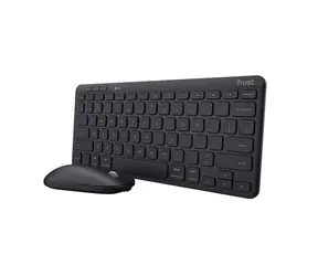 Trust Lyra (Maus+Tastatur) schwarz / Kabelloses Tastatur- und Mausset / RF 2,4 GHz / Bluetooth / US-Layout