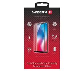 Swissten FULL GLUE COLOR FRAME CASE FRIENDLY Glas für Xiaomi Redmi Note 13 Pro schwarz