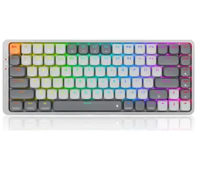 Redragon K652 Azure-Grau / Kabellose Gaming-Tastatur / mechanisch / Schalter rot / USB / RF 2,4 GHz / Bluetooth / US
