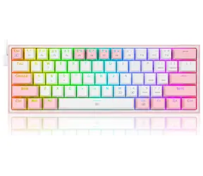 Redragon K617 Fizz Red Pink / Gaming-Tastatur / mechanisch / Schalter rot / USB / US