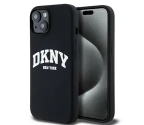 DKNY Liquid Silicone Arch Logo MagSafe Backcover für Apple iPhone 15 Schwarz