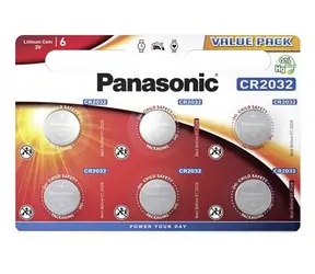 Panasonic Lithiumbatterie CR2032 3V 6 Stück / Blister