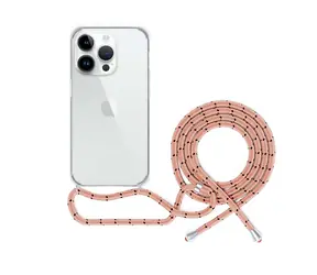 Epico Transparente Hülle mit Kordel für iPhone 14 Pro Max rosa