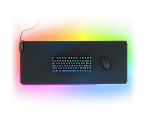 Hyte CNVS Intense Play Mat qRGB schwarz / Gaming-Matte für Tastatur und Maus / 900x370x5 mm