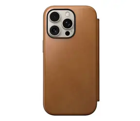 Nomad Modern Leather Folio Case für Apple iPhone 16 Pro English Tan