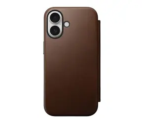 Nomad Modern Leather Folio Case für Apple iPhone 16 Braun