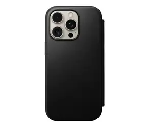 Nomad Modern Leather Folio Case für Apple iPhone 16 Pro Schwarz