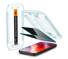 Spigen Glass tR EZ Fit (Privacy) 2er-Pack Schutzglas für Apple iPhone 16 Pro klar