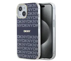 DKNY PC/TPU Repeat Pattern Tonal Stripe Magsafe Back Cover für Apple iPhone 13 blau