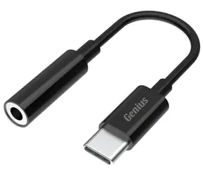Genius ACC-C100 Reduktion 3,5-mm-Audiobuchse auf USB-C 10 cm schwarz