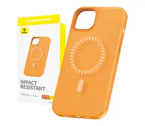 Baseus P60157305713-02 Kunstlederhülle für Apple iPhone 15 PLUS Orange