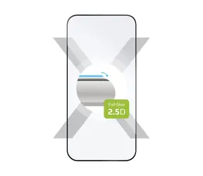FIXED Schutzhülle aus gehärtetem Glas Full-Cover für Apple iPhone 16. Zum Aufkleben auf das gesamte schwarze Display