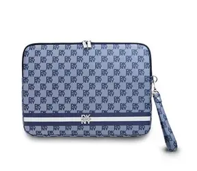 DKNY PU-Leder Karomuster und Streifen Blau / Laptoptasche 13-14"