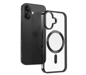 Swissten CLEAR JELLY MagStick METALLIC Hülle für Apple iPhone 16 schwarz