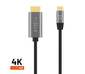 FIXED Videokabel mit USB-C/HDMI-Anschlüssen USB-C 3.1 Gen 2 18 Gbit/s HDMI 2.0 4K60HZ 2 m grau