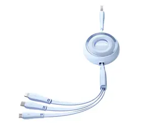 Joyroom S-A40 Ladekabel 3in1 USB-A (M) - USB-C + MicroUSB + Lightning (M) 3,5A 1m blau 