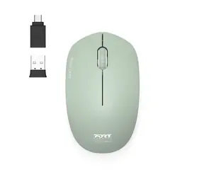 PORT CONNECT Wireless COLLECTION oliv / kabellose Maus / USB-A/USB-C-Dongle / 2,4 GHz / 1600 DPI