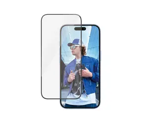 PanzerGlass UWF gehärtetes Glas mit Applikator für Apple iPhone 16/15 schwarz
