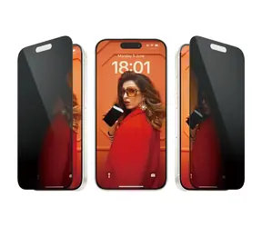 PanzerGlass gehärtetes Glas UWF Privacy mit Applikator für Apple iPhone 15 Pro schwarz