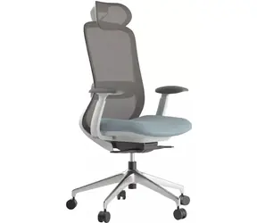 Mercury BESSEL Bürostuhl graublau / 118-133cm / Stoff & Netz / 120 kg