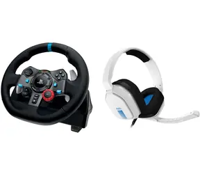 Logitech G29 Driving Force S / Gaming-Lenkrad mit Pedalen + Astro A10-Kopfhörer