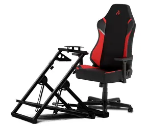 Nitro Concepts C-Racer - X1000 Inferno Red Bundle / klappbarer Lenkradständer + Gaming-Stuhl / Stoff / 120 kg Tragfähigkeit