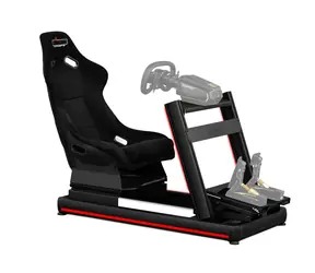 Nitro Concepts E-Racer - LED-Bundle schwarz-rot / Sim-Klapp-Racing-Rig mit Sitz 