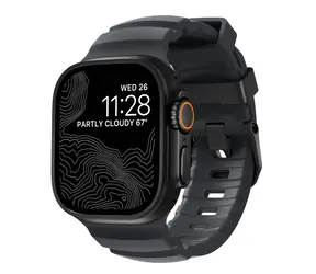 Nomad Rocky Point Bandarmband für Apple Watch 49/46/45/44/42 mm Schwarz/Sturm