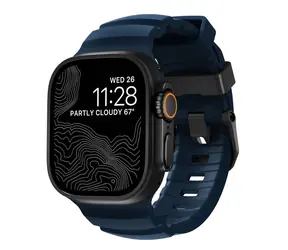 Nomad Rocky Point Bandarmband für Apple Watch 49/46/45/44/42 mm Schwarz/Atlantik