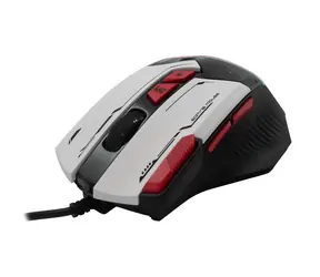 Baracuda Manta Gaming Mouse / Gaming Maus / Optisch / 8D / 12800 dpi / 1,5m / USB / 81g / weiß