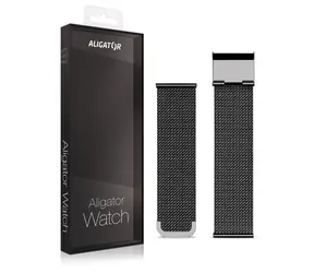 Aligator Ersatzmetallarmband für Watch Life 20 mm / Schwarz