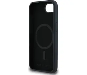 Karl Lagerfeld Liquid Silicone K&CH Heads MagSafe Back Cover für iPhone 16e schwarz