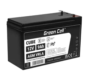 Grüne Zelle VRLA AGM 12V | 2.1A / Sicherheit | Solarenergie | Brandschutzsysteme | 9 Ah