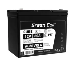 Green Cell AGM VRLA 12V 80Ah / für Rasenmäher | Schiffe | Rollstühle und Scooter