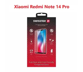 Swissten FULL GLUE COLOR FRAME CASE FRIENDLY Glas für XIAOMI REDMI NOTE 14 PRO 5G schwarz