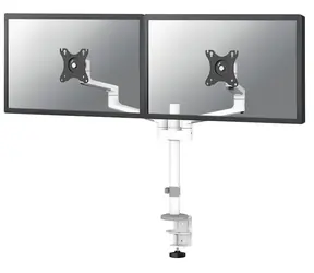Neomounts TIS DS60-425WH2 weiß / Tischhalterung für 2 Monitore / Größe 17-27" / VESA 75x75 - 100x100 / Tragkraft 8 kg