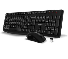 Evolveo K1050-BK- CZ Silent kabelloses Tastatur- und Mausset schwarz / CZ&SK-Zeichen / USB-A-Empfänger 2,4 GHz