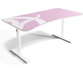 Arozzi ARENA Gaming Schreibtisch Weiß Pink / Gaming Schreibtisch / pink-weiß / L:160cm / B:82cm / H:71cm-81cm