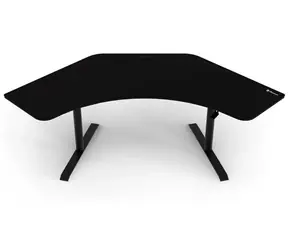 Arozzi ARENA ANGELO Pure Black / Gamingtisch / Ecktisch / schwarz / L:225cm / B:102cm / H:71cm-81cm