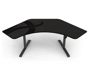 Arozzi ARENA ANGELO Gun Metal / Gamingtisch / Ecktisch / metallgrau / L:225cm / B:102cm / H:71cm-81cm