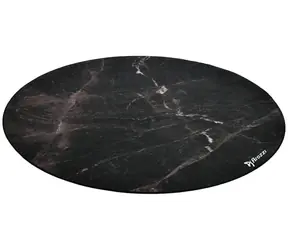 Arozzi Zona Floorpad Black Marble / Bodenschutzmatte / rund 121 cm Durchmesser / schwarzes Marmor-Design