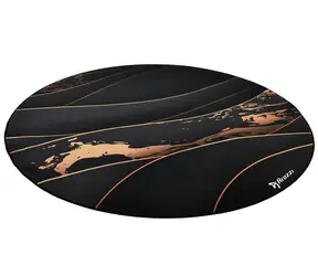 Arozzi Zona Floorpad Black Gold / Bodenschutzmatte / rund 121 cm Durchmesser / schwarz-goldenes Design